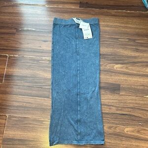 Zara Denim-Look Blue Maxi Skirt